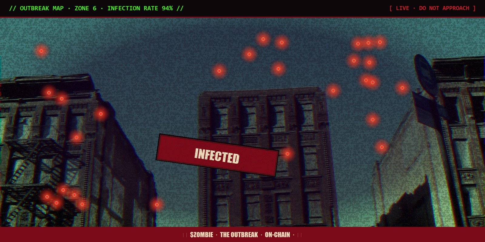 Outbreak map — Zone 6 · Infection rate 94%